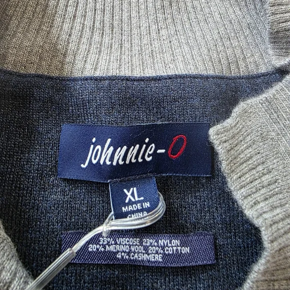 Johnnie O Estaban Johnny Collar Sweater Men's Size XL Gray
